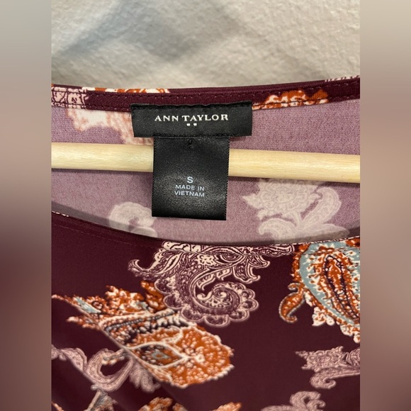 Ann Taylor Women's Sheath Dress Small Gathered Front Tie 3/4 Sleeves Stretchy - Picture 3 of 6